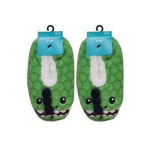 Slippers Dinosaur Socks Boys 10-12 Grippy Socks Girls Green Dinosaur Socks 2 Box